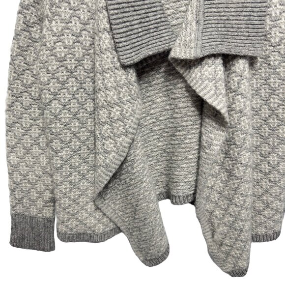 Loft Chunky Thick Knit Fuzzy Plush Sweater Cardigan Jacket Drapey Open Front - Picture 4 of 9